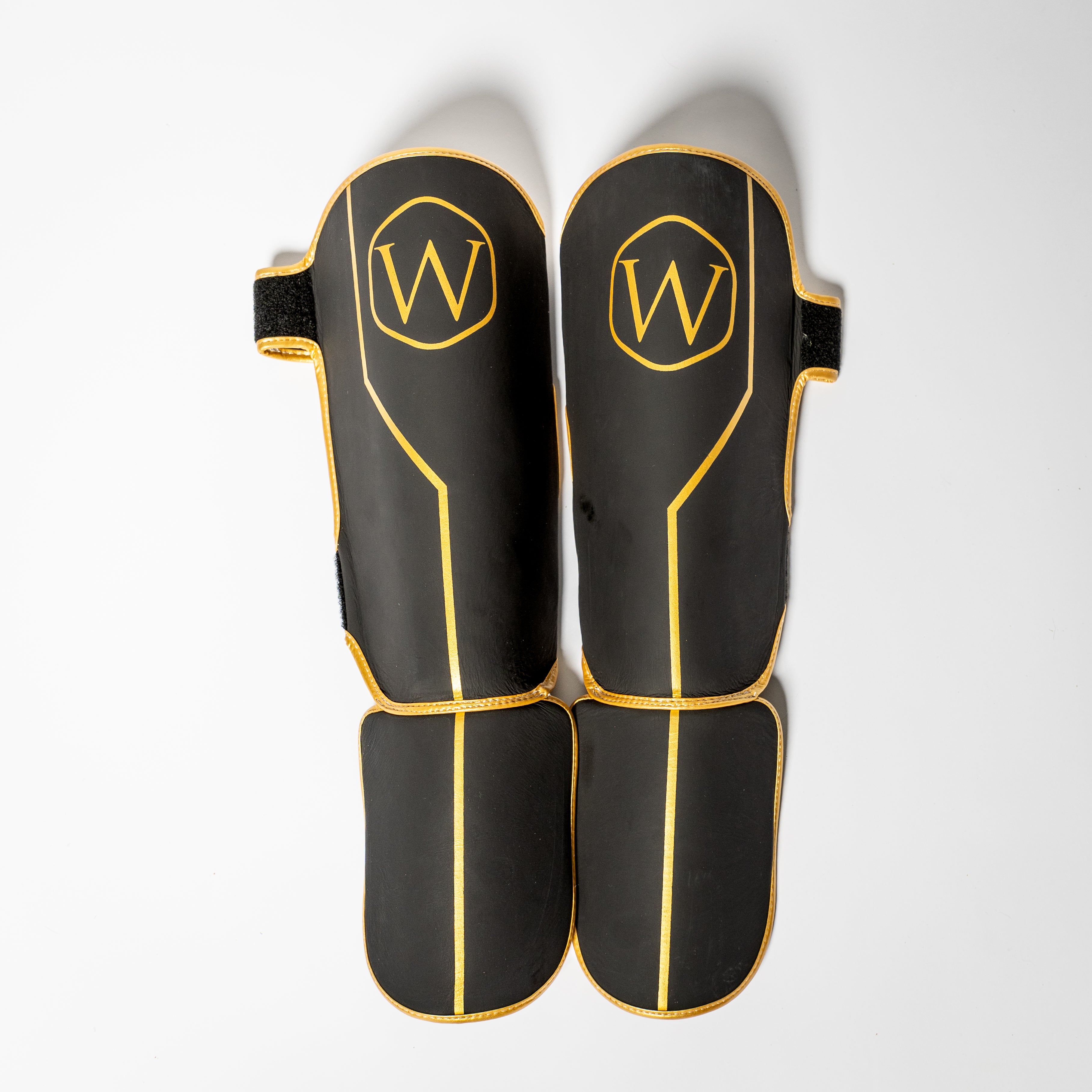 WAR Leather Shin Guards 2.0 - 24K Gold